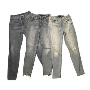 Lucky Brand Bridgette High Rise Skinny Distressed Jeans Sz 6/28 Button Fly Lot/3